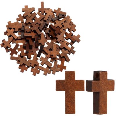 msymsyu Wooden Cross 60 pcs 21x14x5mm