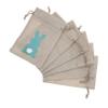 PRETYZOOM 6 Reusable Jute Gift Bags with Drawstring - Cute Easter Bunny Design view 1