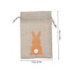 PRETYZOOM 6 Reusable Jute Gift Bags with Drawstring - Cute Easter Bunny Design view 2