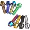 Conical-Head Titanium Bolts and Nuts with Washers, M5 x (16/18/20) mm, Multicolor, 6-Pack for Mountain Bikes (Blue, M5 x 18) view 4