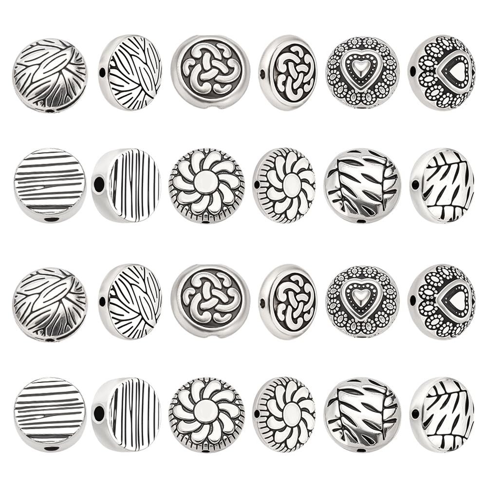 CRAFTYMELODY 60 pcs Tibetan Spacer Beads