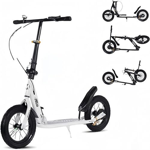 XXL Big-Wheel Kick Scooter for Adults and Children, Foldable City Scooter with Hand Brake, 150 kg Capacity