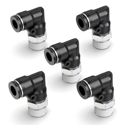 ERGAOBOY 5-Pack 6 mm OD x 1/2" BSP Male 90° Push-to-Connect Elbow Fittings