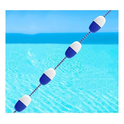Floating Pool Safety Rope with Floats, Blue and White Lane Divider