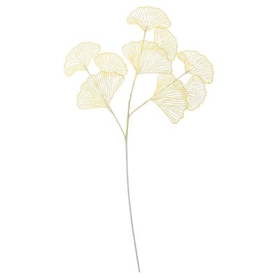 3-Pronged Ginkgo Leaf Flower Branch, Artificial Flowers, Home & Store Decoration (Yellow)