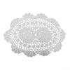Traditional Oval Table Mat, Hand-Crocheted, Floral Lace, Elegant Dining Room Decoration (White) view 1