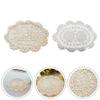 Traditional Oval Table Mat, Hand-Crocheted, Floral Lace, Elegant Dining Room Decoration (White) view 3