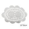 Traditional Oval Table Mat, Hand-Crocheted, Floral Lace, Elegant Dining Room Decoration (White) view 4