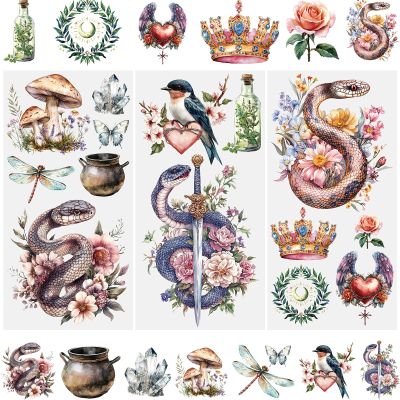 WANDIC Transfer Stickers, Retro Snake Design