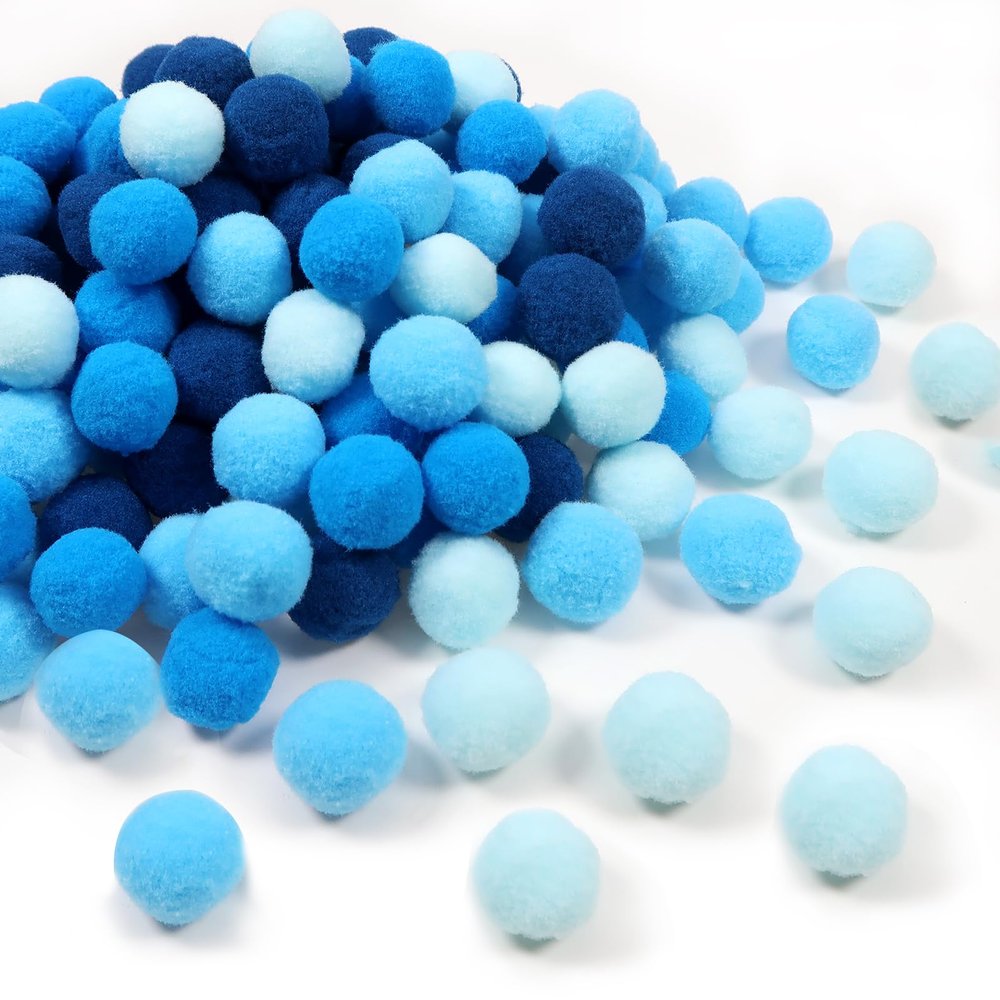 TOAOB 200 Pcs Craft Pom Poms 2 cm Blue