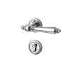 French Interior Door Lock in Chrome Finish, Silver Bedroom Door Handle view 1