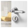 French Interior Door Lock in Chrome Finish, Silver Bedroom Door Handle view 4