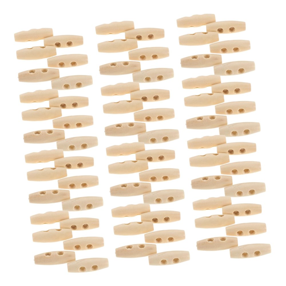 PartyKindom 50-Piece Round Wooden Buttons