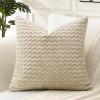 Artscope Geometric Corduroy Cushion Cover, 45 x 45 cm, Beige, Set of 1 view 1