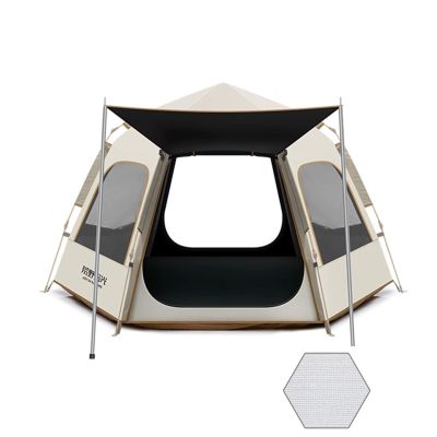 YYRHD-CZ Camping Tent for 5–8 People, Extra-Large, Quick-Setup Family Tent, Windproof, Breathable, Portable, 3-Season (Black)