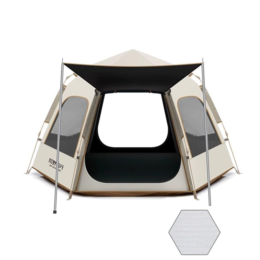 YYRHD-CZ Camping Tent for 5–8 People, Extra-Large, Quick-Setup Family Tent, Windproof, Breathable, Portable, 3-Season (Black)