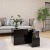 Lauuoeriau Home & Garden Set of 3 Side Tables, Black, Engineered Wood view 1