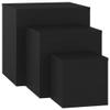 Lauuoeriau Home & Garden Set of 3 Side Tables, Black, Engineered Wood view 2