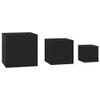 Lauuoeriau Home & Garden Set of 3 Side Tables, Black, Engineered Wood view 3