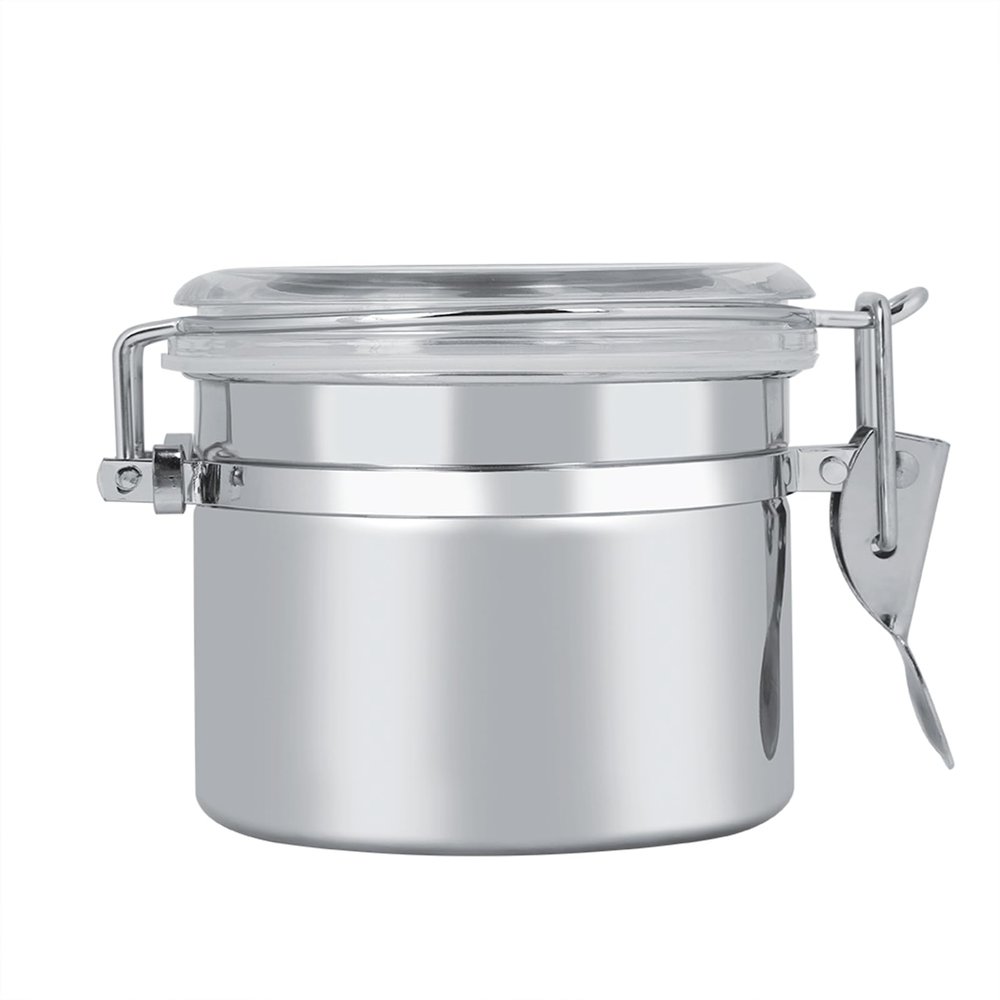 Yosoo Health Gear Airtight Stainless Steel Storage Container, 10 x 7.4 cm, for Coffee, Tea, Sugar, Flour, Cookies, Candy, Kitchen and Lunchbox