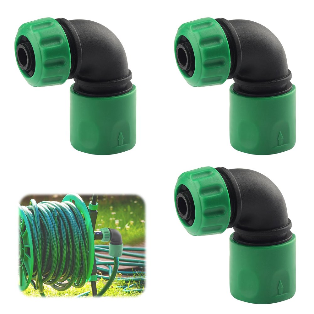 Chenove Gardena 1/2-Inch Couplers, 3-Piece 90° Garden Hose Elbow Adapters