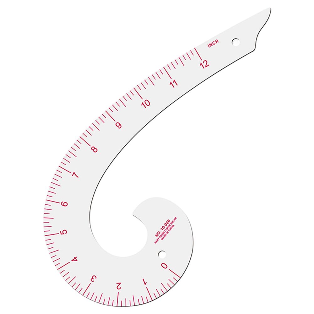 French Curve Ruler, 4.7 Inch Plastic Quilt Ruler with Clear Scale