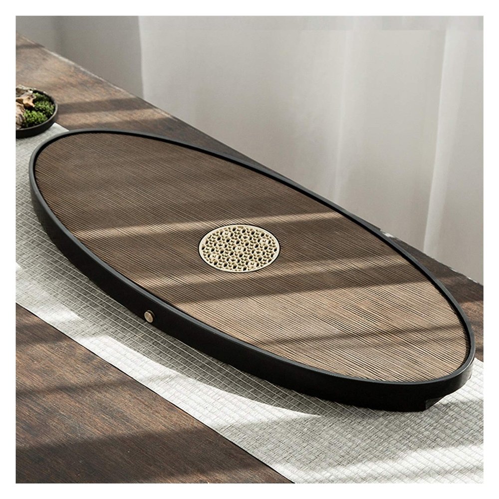 MYVVKIA Rectangular Stone Tea Tray with Water Reservoir