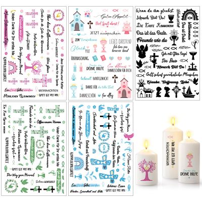 5pcs Candle Tattoos for Communion and Baptism