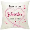 Zalingo Sister Decorative Pillow Cover with Heart Design view 1