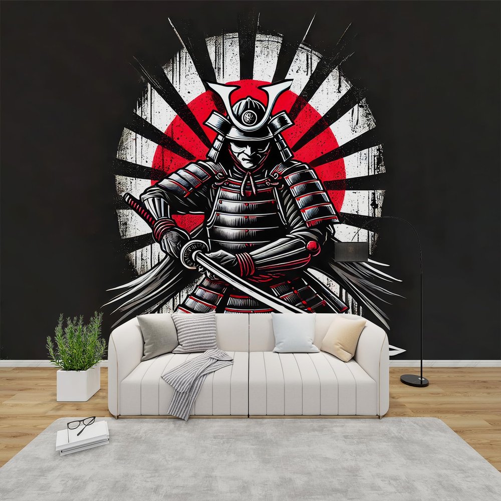 PaxGloz Samurai Photo Wallpaper, Japanese-Style Warrior, Nonwoven, 368 x 254 cm (W x H)