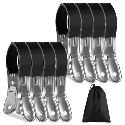 8-Pack Stainless Steel Towel Clips