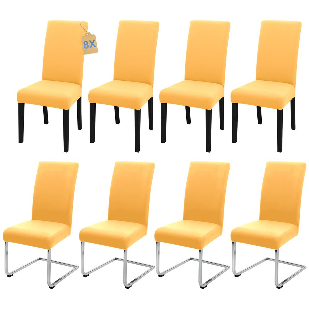 SUKAIKEQA 8-Pack Stretch Chair Covers for Dining and Cantilever Chairs