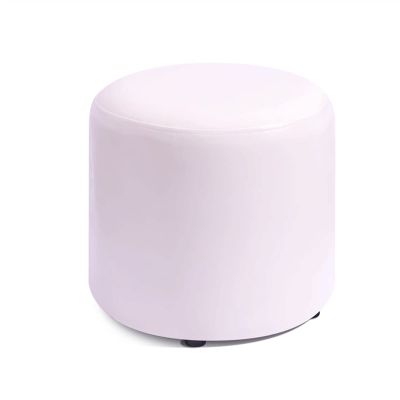 Small Ottoman Footstool, Versatile Leather Pouf for Living Room, Compact Sofa Stool, Round Accent Seat, Coffee Table, Home Decor, Easy Assembly, Stylish and Functional