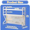 130 cm Multipurpose Metal Desk Shelf with Pegboard, White view 2