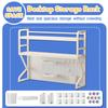 130 cm Multipurpose Metal Desk Shelf with Pegboard, White view 3