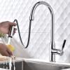 360° Swivel Kitchen Faucet, Chrome-Plated Brass, Pull-Out Sprayer, 2 Modes, Hot and Cold view 3