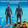 TOVCHEI 1.5 mm Split Neoprene Wetsuit for Men and Women with Hood, Blue, XXL view 4