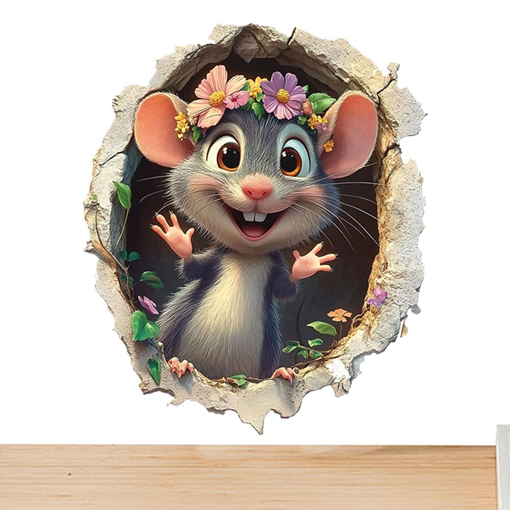 3D Wall Decor with Cartoon Hole Effect