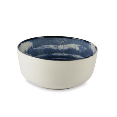 Excelsa Ermes Set of 6 Multipurpose Ceramic Bowls, Blue and White Decoration