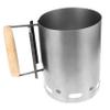 Toyvian Charcoal Chimney Starter with Wooden Handle, Silver view 1