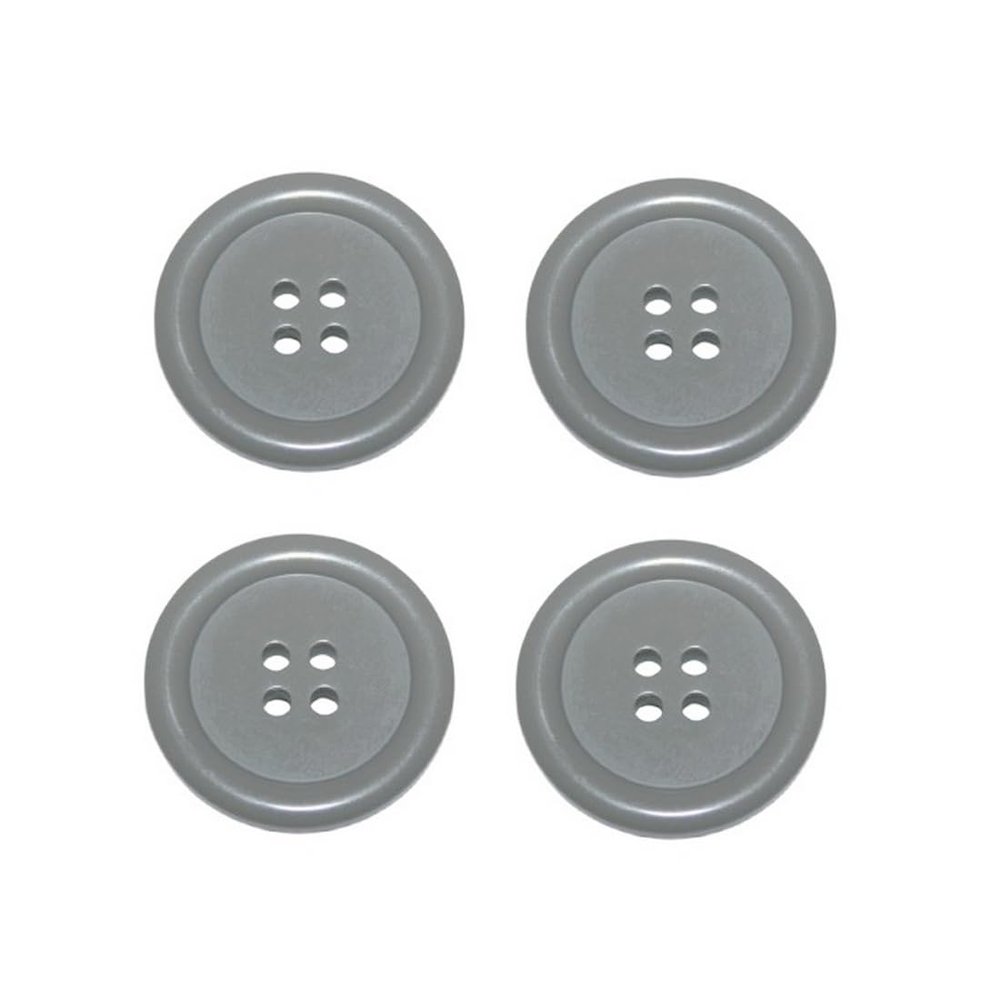 Premium 30mm 4-Hole Button Gray Contours (4 Pack)