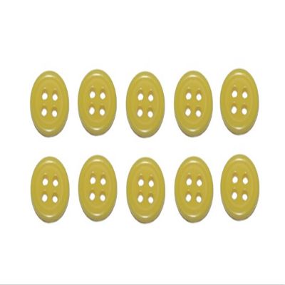 Premium 10mm 4-Hole Button - Golden Kiwi Yellow (10 pcs)