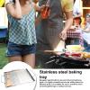 Cast-Iron Stovetop Grill Plate, Stainless Steel Pan with Handles view 2