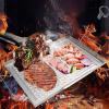 Cast-Iron Stovetop Grill Plate, Stainless Steel Pan with Handles view 3