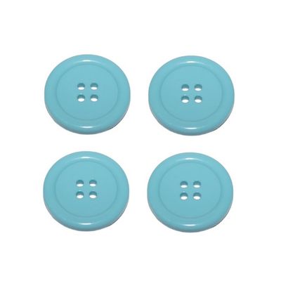 Premium 30mm 4-Hole Bachlor Buttons - Turquoise (4 Pack)