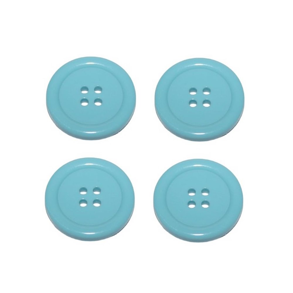 Premium 30mm 4-Hole Bachlor Buttons - Turquoise (4 Pack)
