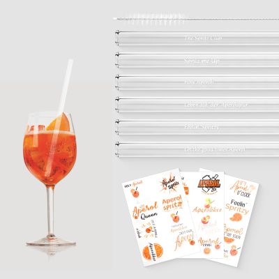 Aperol Gift Glass Straws - 6 Pack