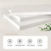 Round Tempered Glass Coffee Table, 70/80 cm, White/Brown view 2
