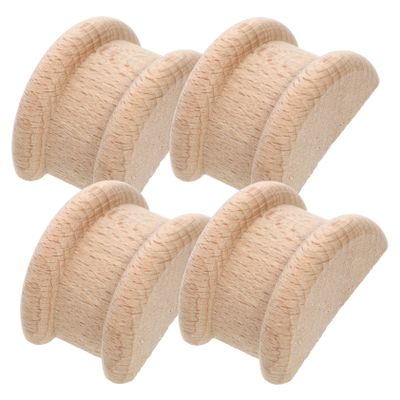 OUNONA 4-Piece Wood Application Furniture Decoration with Roman Column Head