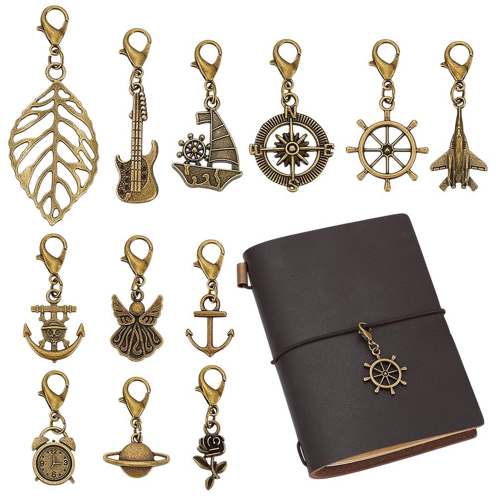 BENECREAT 12 Styles Vintage Charms for Traveler's Notebook